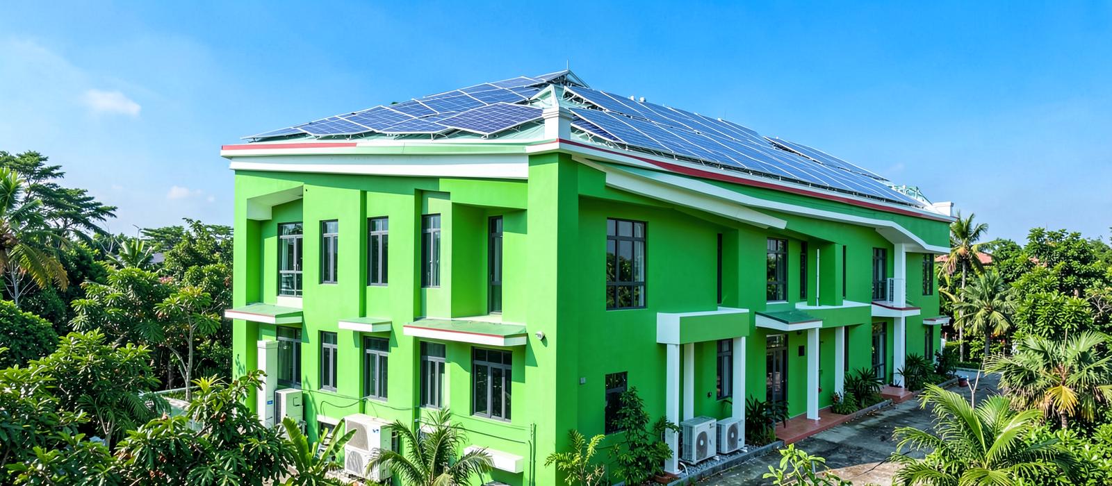 Công trình xanh với hệ thống điện mặt trời và HVAC bền vững